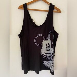 Disney Black Tank Top with Mickey Mouse Graphic